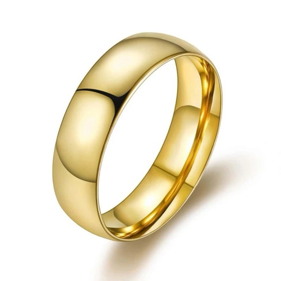 Stainless Steel Gold Toned Ring Band UNISEX - Picture 3 of 5